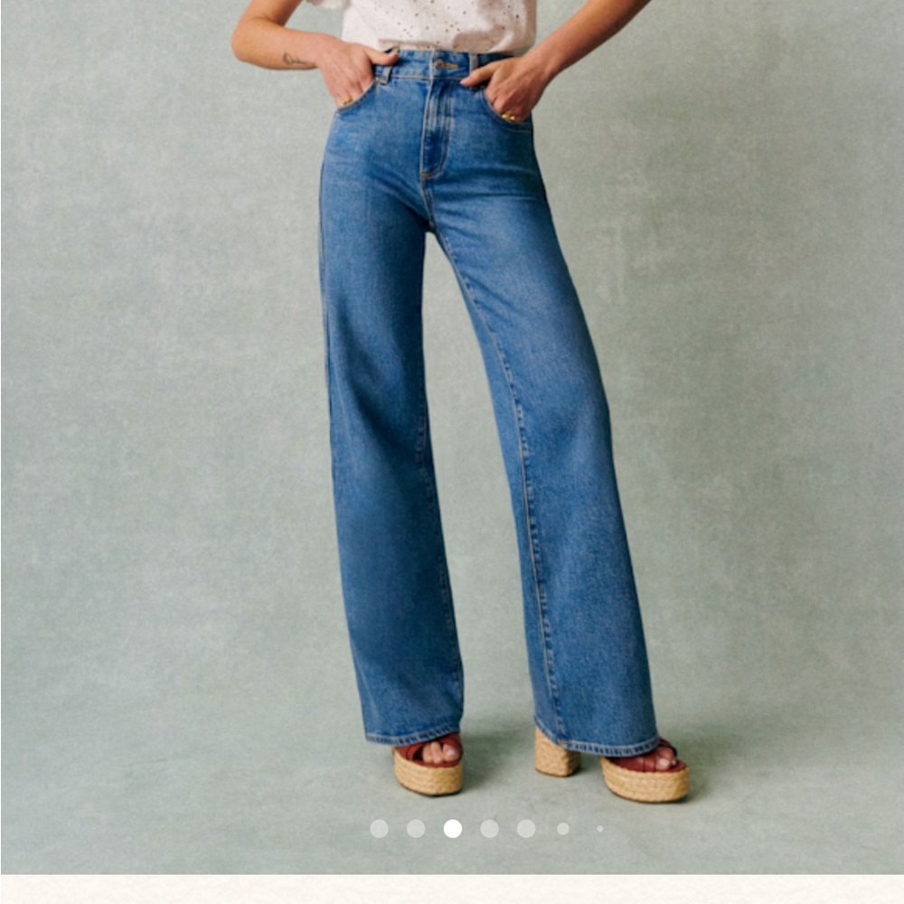 Sezane Blue Flare & Wide Leg Jeans